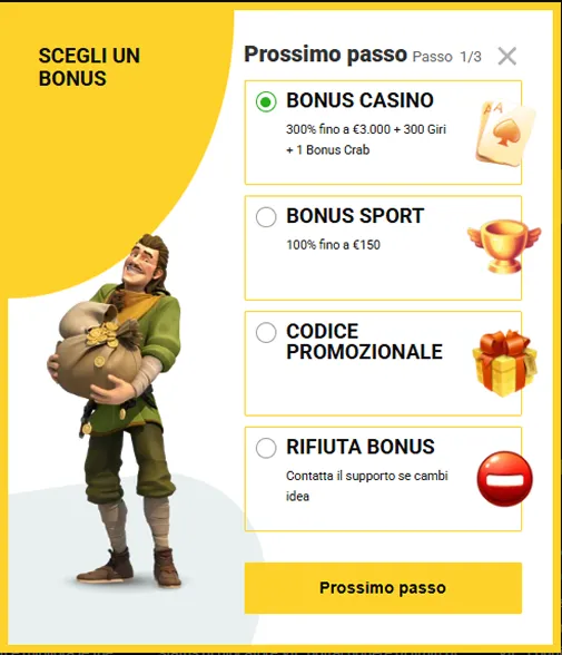 Il bonus di benvenuto in sintesi: tutto quello che si riceve al primo deposito